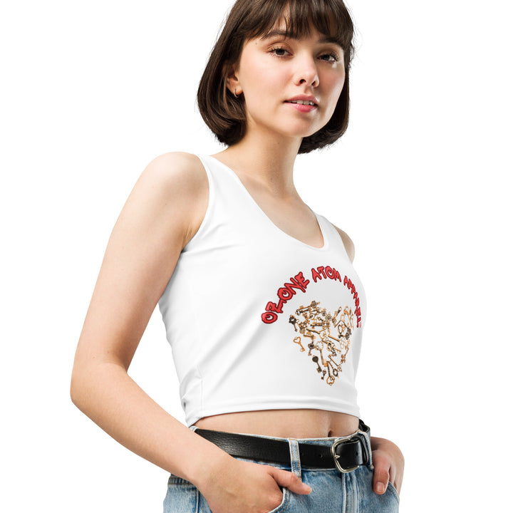 レディースフロントプリントクロップトップ--WCT015