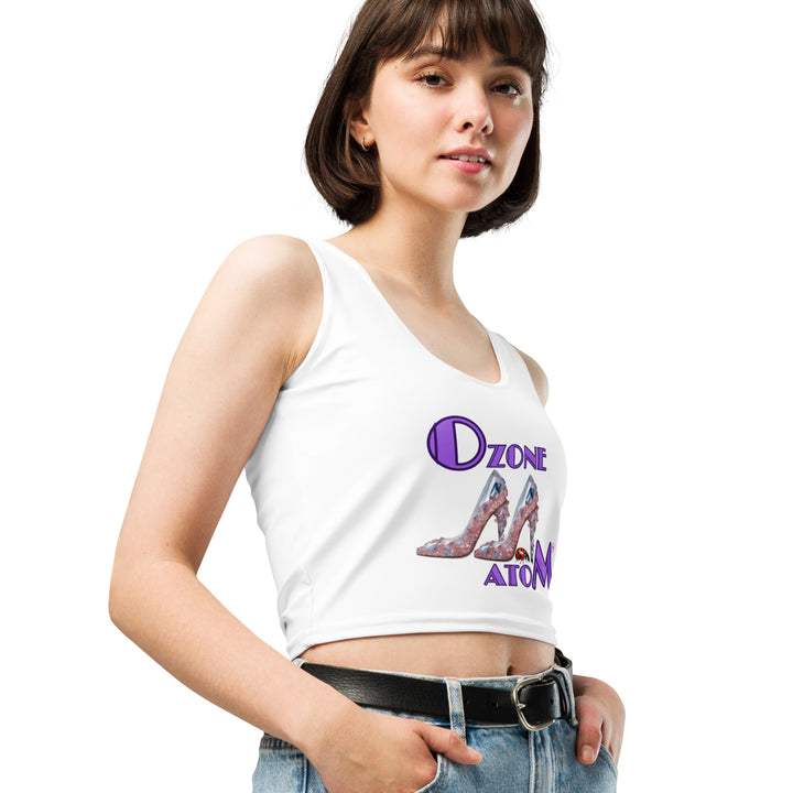 レディースフロントプリントクロップトップ--WCT021