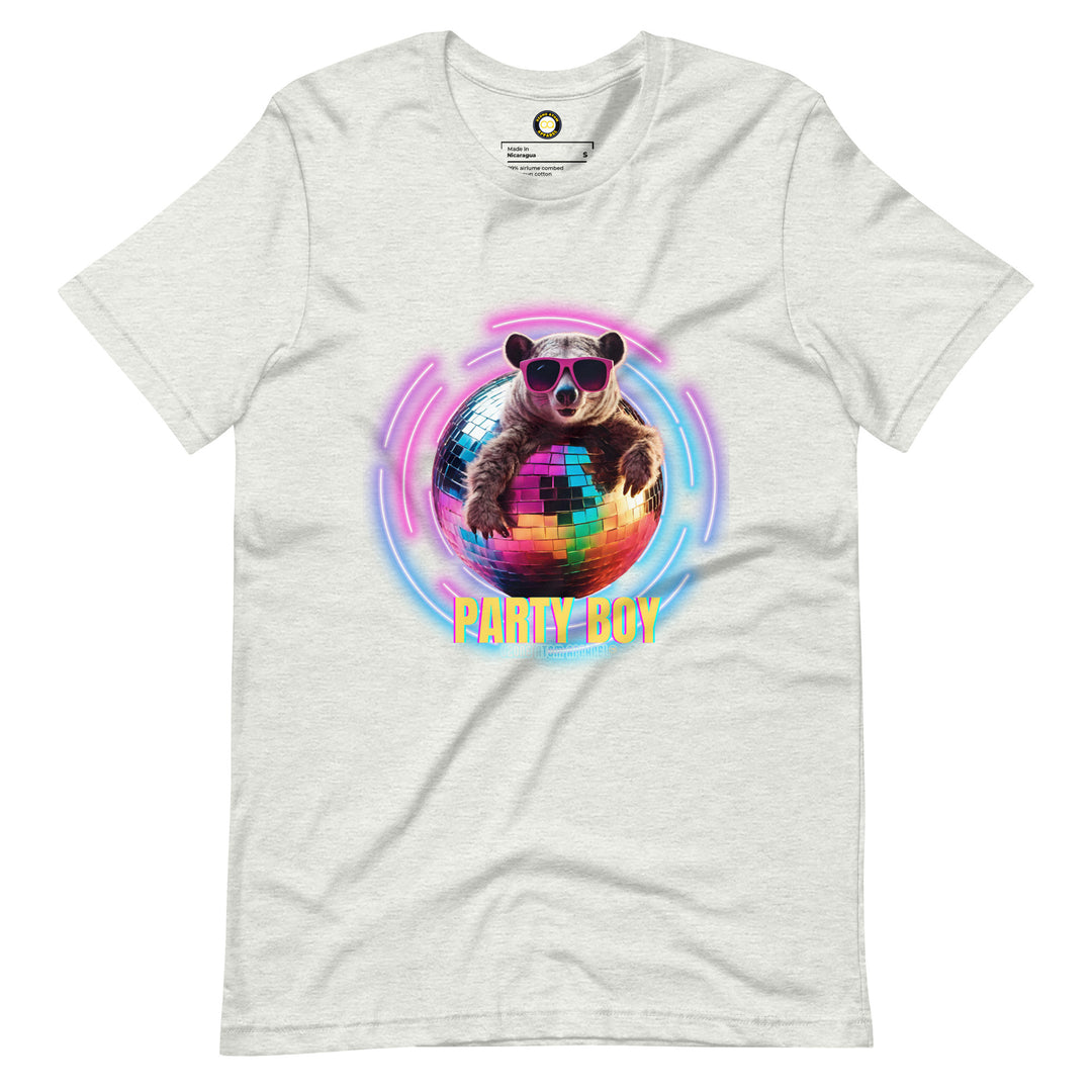ユニセックス「パーティーボーイ」Tシャツ モダンデザイン レギュラーフィット 13色 XS-5XL--MRT04