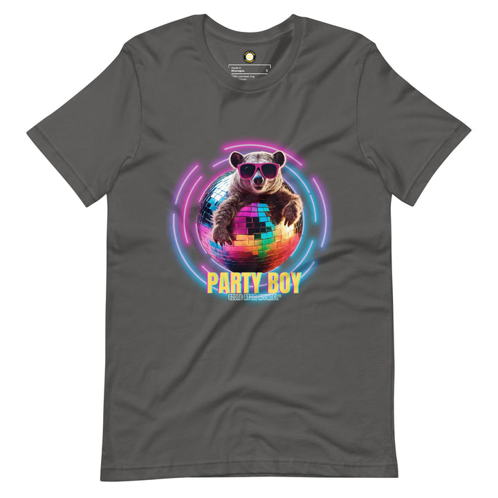 ユニセックス「パーティーボーイ」Tシャツ モダンデザイン レギュラーフィット 13色 XS-5XL--MRT04