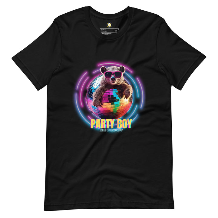 ユニセックス「パーティーボーイ」Tシャツ モダンデザイン レギュラーフィット 13色 XS-5XL--MRT04