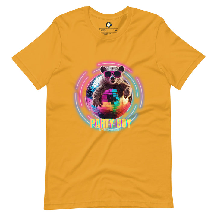 ユニセックス「パーティーボーイ」Tシャツ モダンデザイン レギュラーフィット 13色 XS-5XL--MRT04